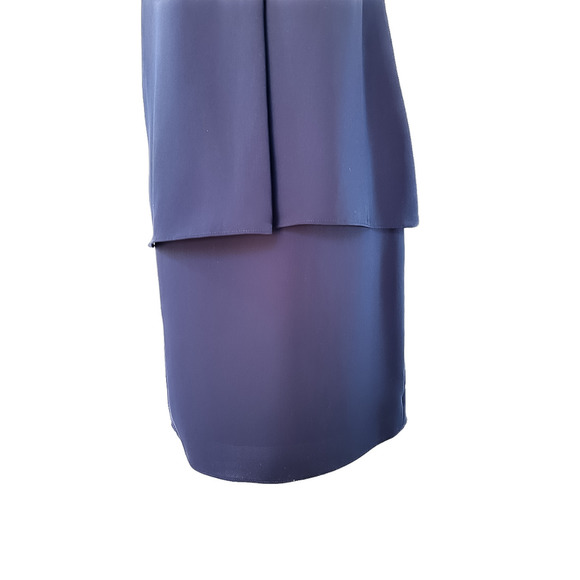 REISS Tarquin Double Layer Navy Blue Womens Business Dress With Necklace Size XS - Picture 12 of 14